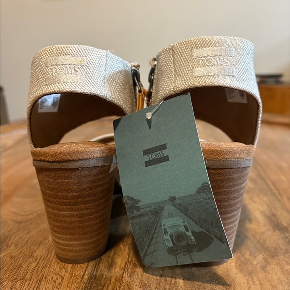 NWT Toms Womens Majorca Cutout Sandals Open Toe Zip Up Natural Yarn Dye Size 8.5 - Picture 4 of 9